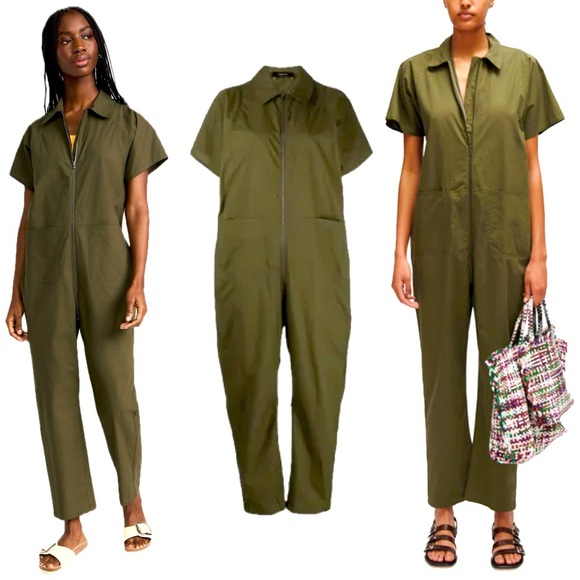 Rachel Comey Green Poplin Barrie Zip Up Boiler Suit Jumpsuit Cotton Oversized - Picture 1 of 17
